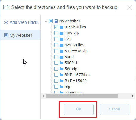 Select Files to Backup