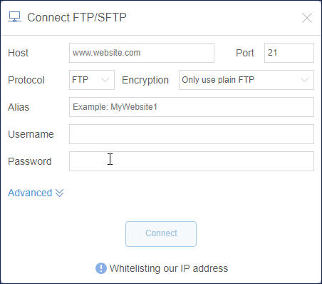 Connect FTP/SFTP